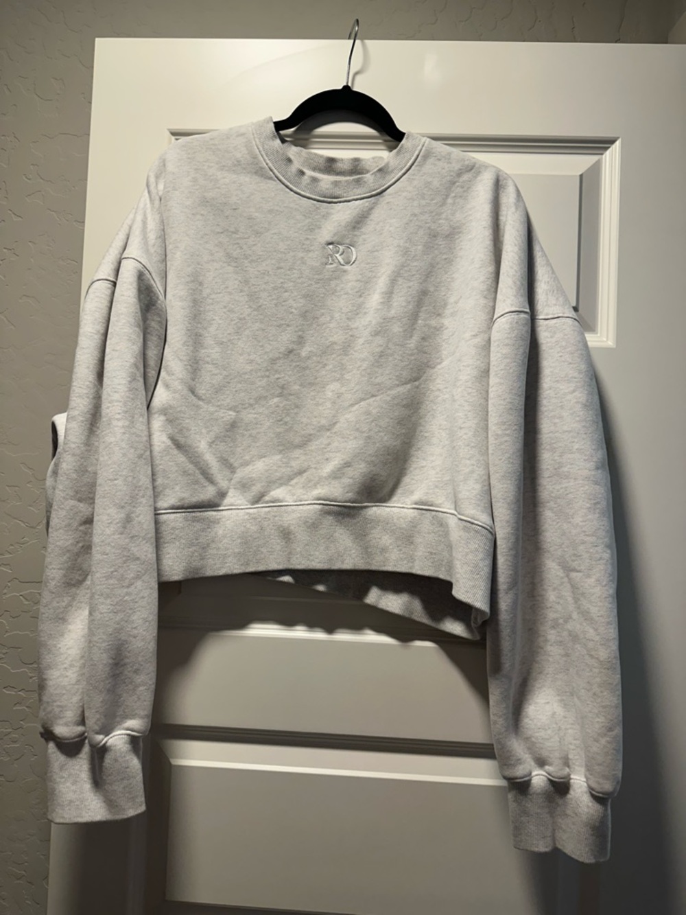 Ranch Dress’n Oversized Cropped Crewneck Sweatshirt 2XL– Heather Gray